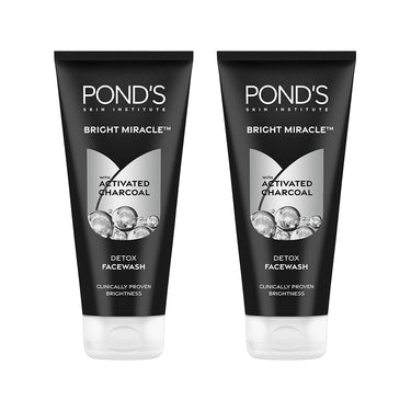 POND's  Ponds Bright Miracle Detox Facewash With 10X Power Of Charcoal, 200Gm (Pack Of 2)